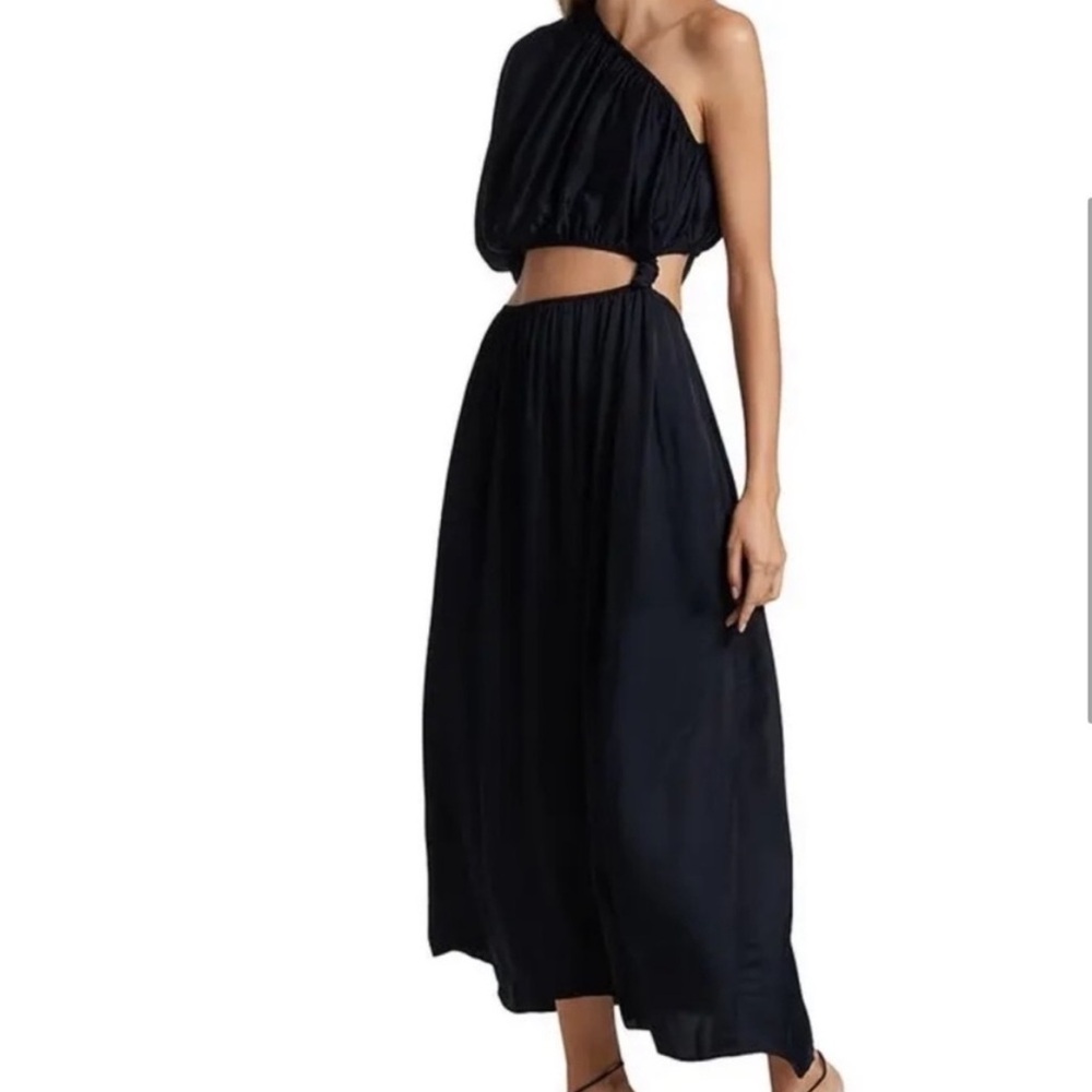 FARM Rio Black Maxi Side-Knot Dress